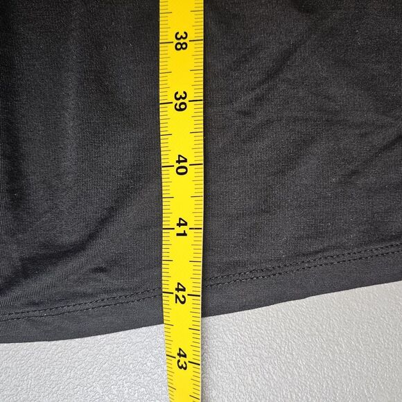 Quince Tencel Jersey Ruched Waist Dress Black Short Sleeve XL Lined Cap Sleeve - Picture 7 of 9